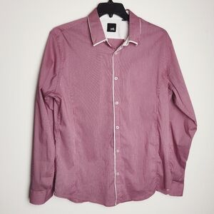 yd. Australia Men's Dress Shirt w Tab Sleeves, Red, Size XL